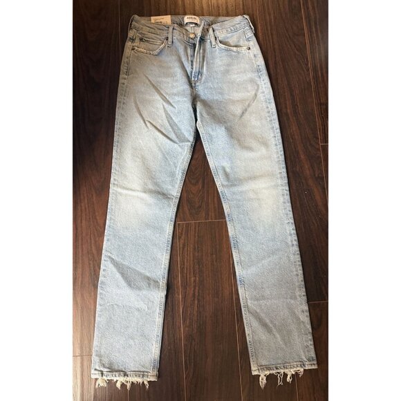 Agolde Lyle Jeans Women Size 26 Light Blue Low Rise Straight Slim Denim Pants - Picture 1 of 5